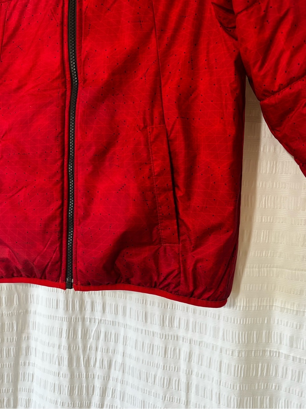 North Face Reversible Jacket Hooded Red on Red Sz Small - Picture 7 of 14